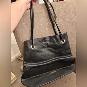 Calvin Klein Black Textured Tote